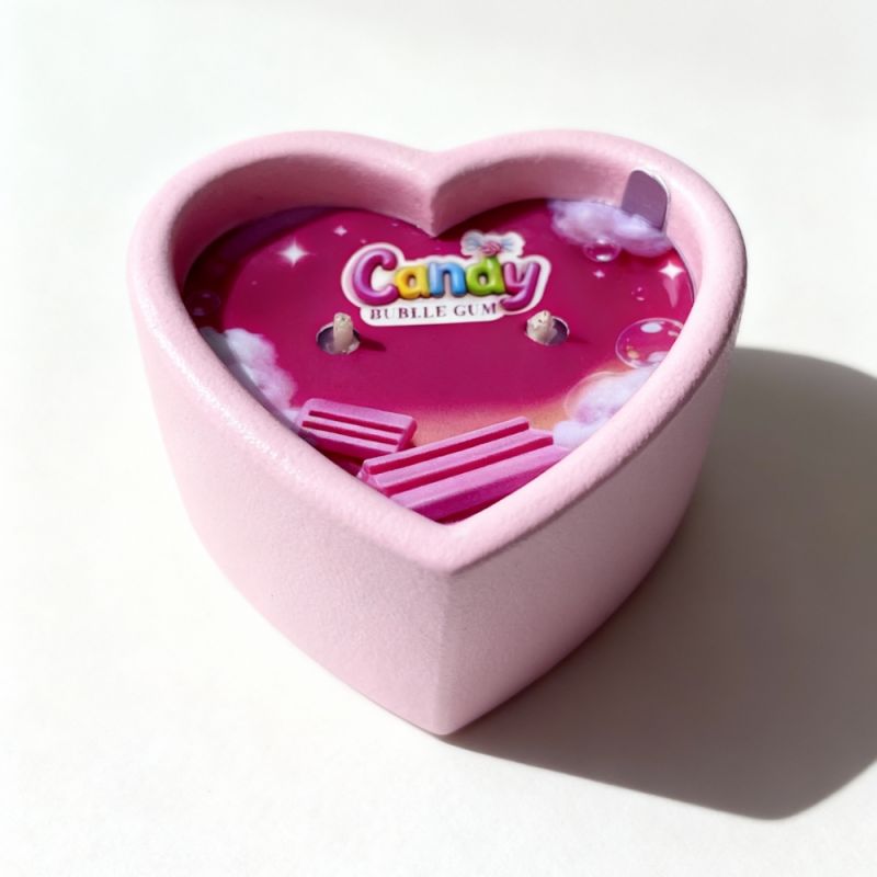 Массажная свеча с ароматом жвачки Candy Bubble Gum в форме сердца, 70 мл вид 16