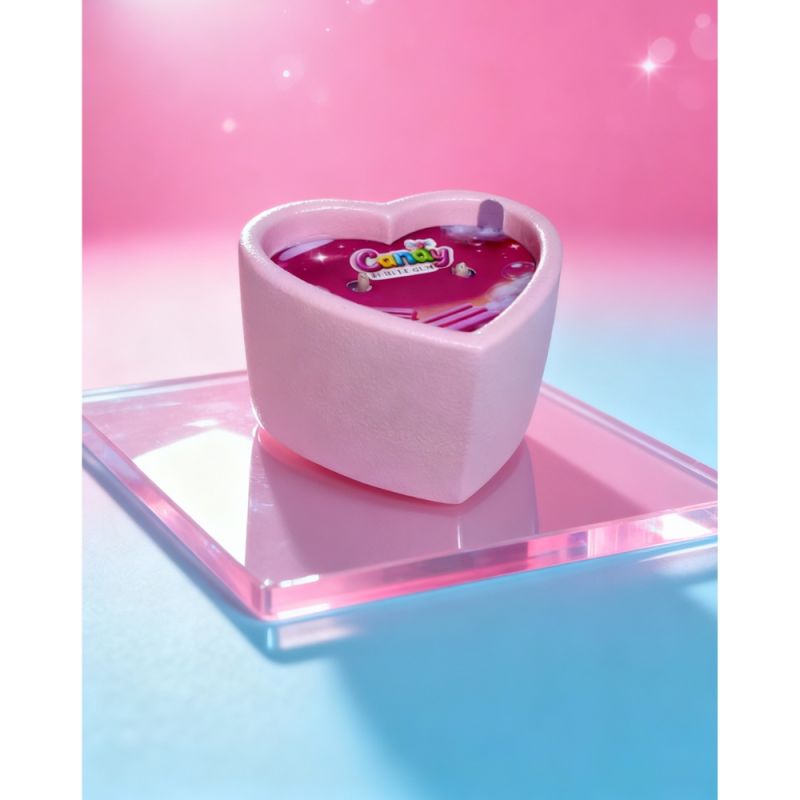 Массажная свеча с ароматом жвачки Candy Bubble Gum в форме сердца, 70 мл вид 24