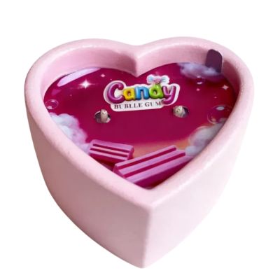 Массажная свеча с ароматом жвачки Candy Bubble Gum в форме сердца, 70 мл