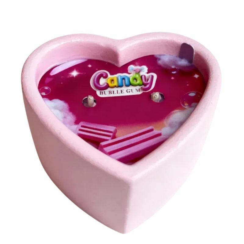 Массажная свеча с ароматом жвачки Candy Bubble Gum в форме сердца, 70 мл вид 2