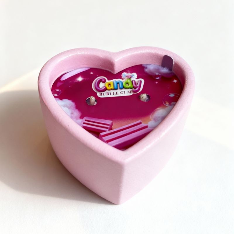 Массажная свеча с ароматом жвачки Candy Bubble Gum в форме сердца, 70 мл вид 17