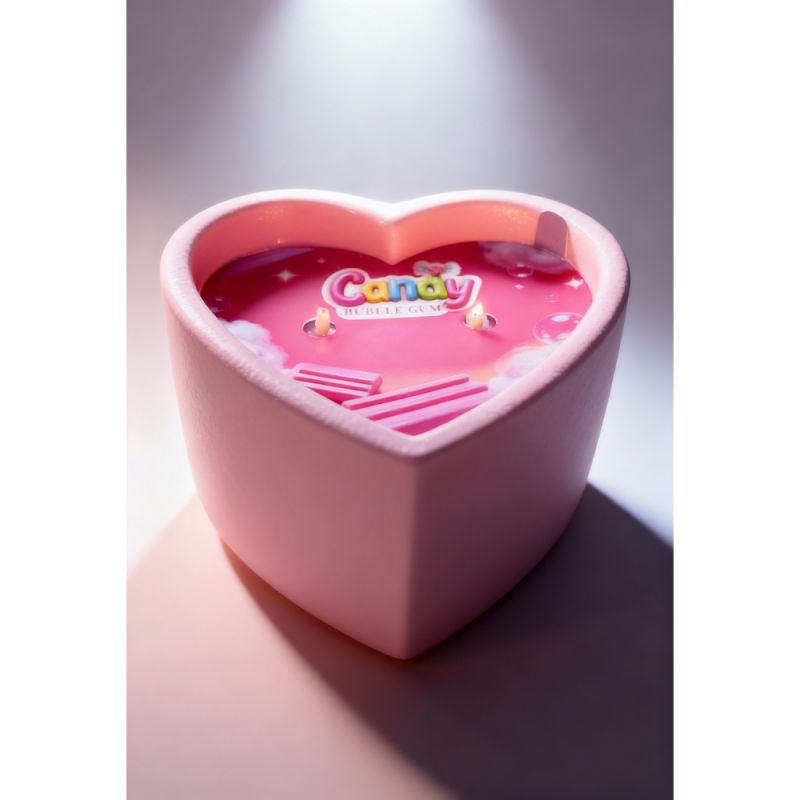 Массажная свеча с ароматом жвачки Candy Bubble Gum в форме сердца, 70 мл вид 19