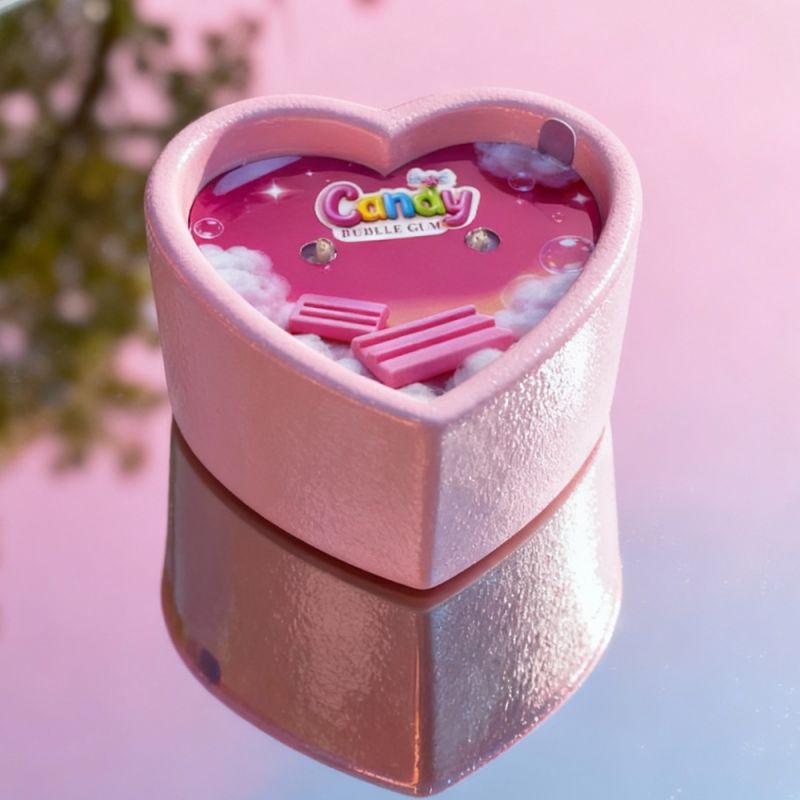 Массажная свеча с ароматом жвачки Candy Bubble Gum в форме сердца, 70 мл вид 12