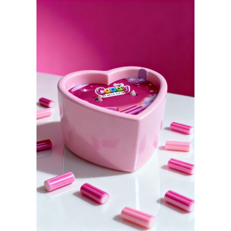 Массажная свеча с ароматом жвачки Candy Bubble Gum в форме сердца, 70 мл вид 26