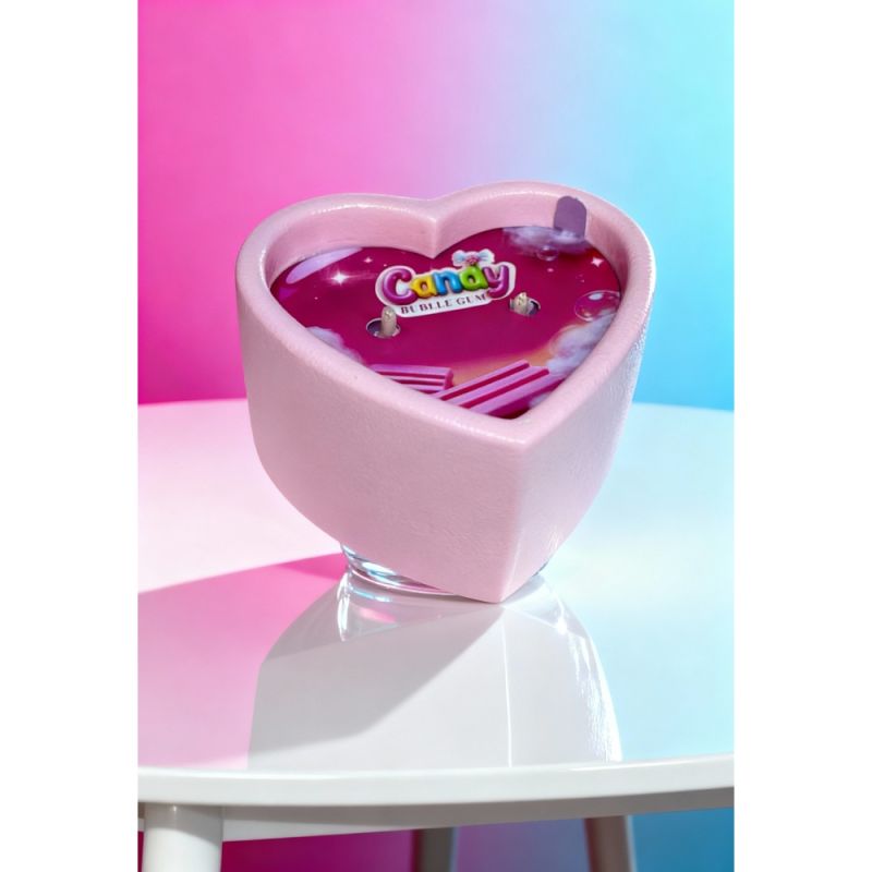 Массажная свеча с ароматом жвачки Candy Bubble Gum в форме сердца, 70 мл вид 23