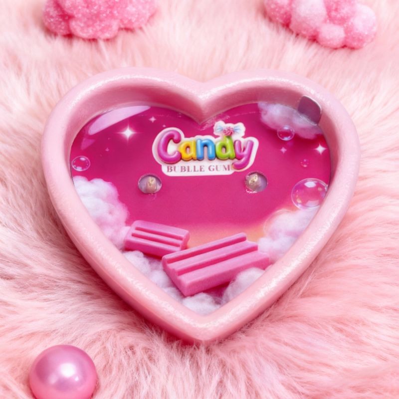 Массажная свеча с ароматом жвачки Candy Bubble Gum в форме сердца, 70 мл вид 3