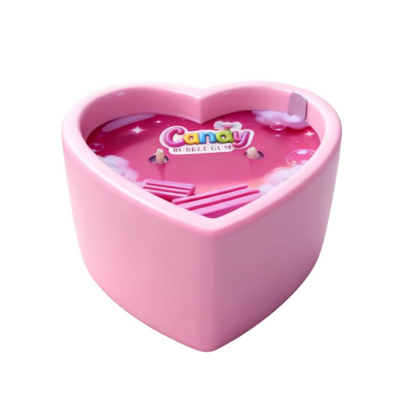 Массажная свеча с ароматом жвачки Candy Bubble Gum в форме сердца, 70 мл вид 4