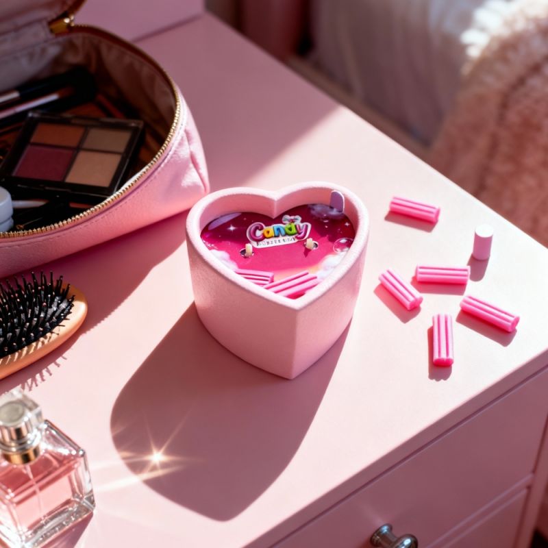 Массажная свеча с ароматом жвачки Candy Bubble Gum в форме сердца, 70 мл вид 7