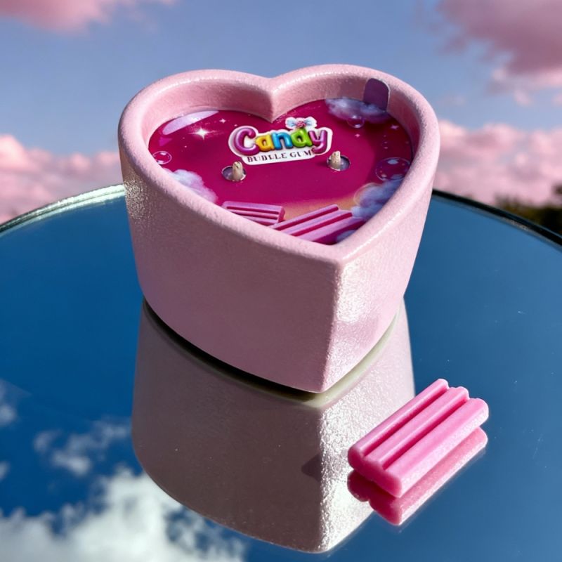 Массажная свеча с ароматом жвачки Candy Bubble Gum в форме сердца, 70 мл вид 14