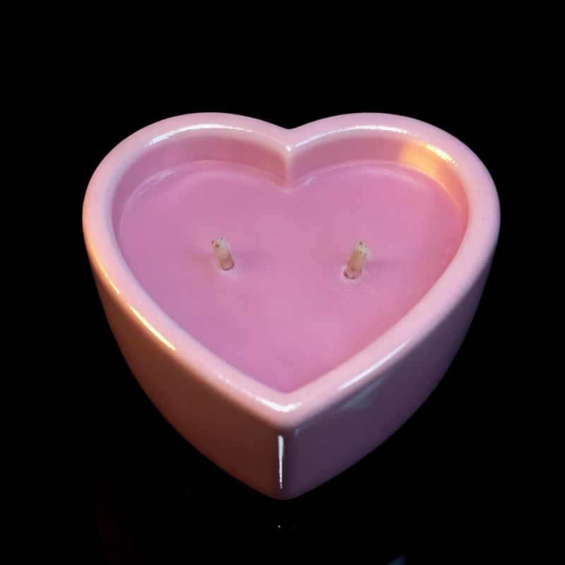 Массажная свеча с ароматом жвачки Candy Bubble Gum в форме сердца, 70 мл вид 13