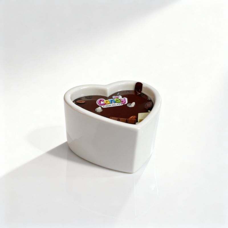 Массажная свеча с ароматом шоколада Candy Chocolate в форме сердца, 70 мл вид 12