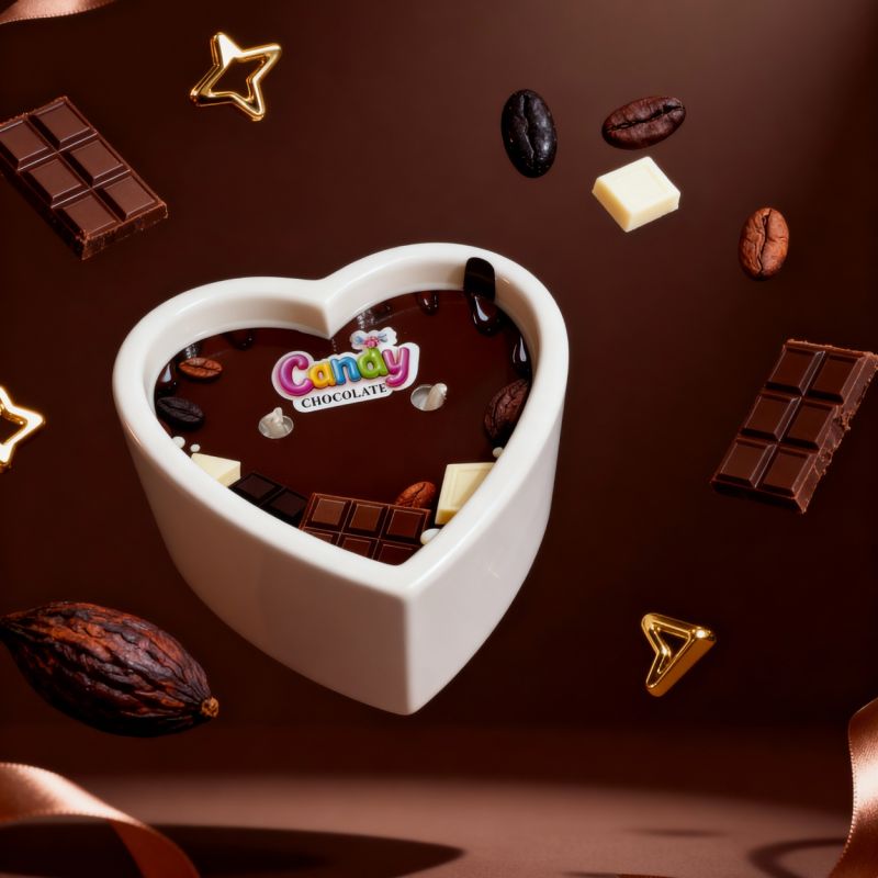 Массажная свеча с ароматом шоколада Candy Chocolate в форме сердца, 70 мл вид 7