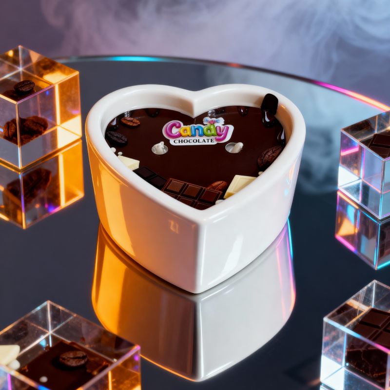 Массажная свеча с ароматом шоколада Candy Chocolate в форме сердца, 70 мл вид 9