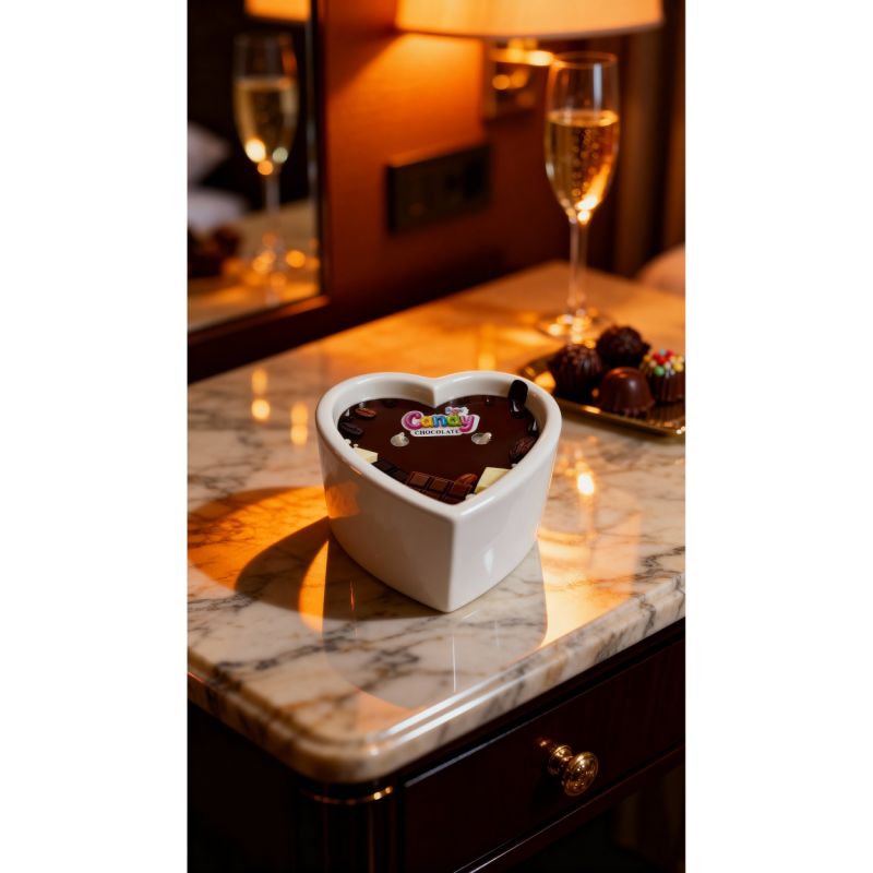 Массажная свеча с ароматом шоколада Candy Chocolate в форме сердца, 70 мл вид 17
