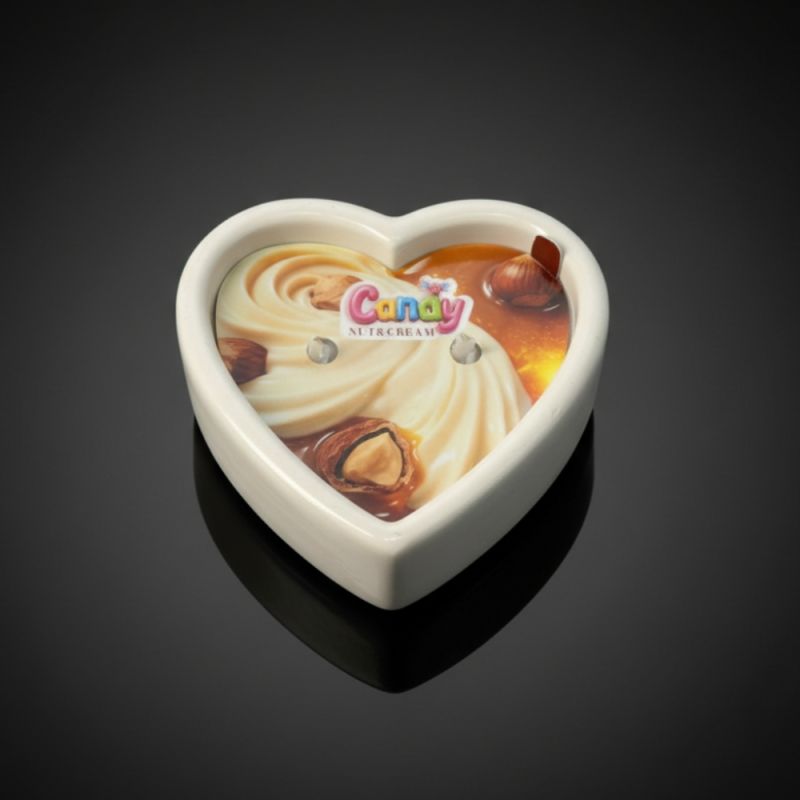 Масажна свічка з ароматом горіхового крему Candy Nut Cream у формі серця, 70 мл вид 12