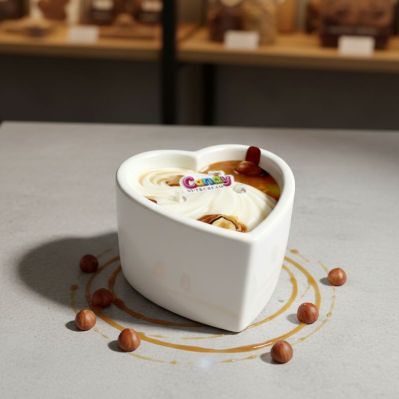 Масажна свічка з ароматом горіхового крему Candy Nut Cream у формі серця, 70 мл вид 20