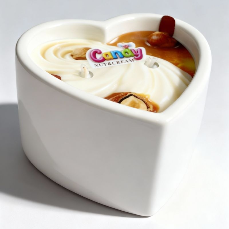 Масажна свічка з ароматом горіхового крему Candy Nut Cream у формі серця, 70 мл вид 5