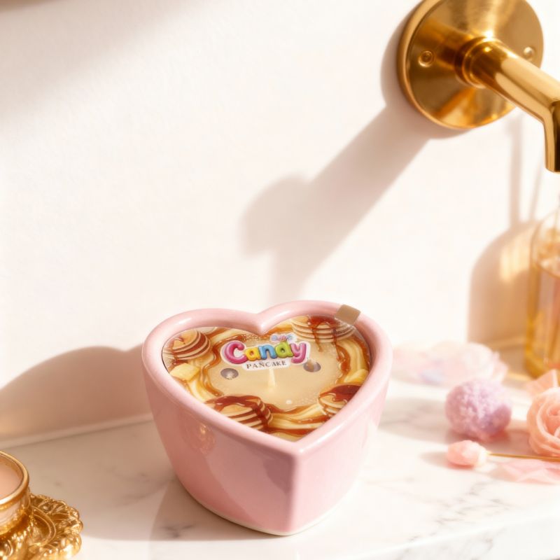 Масажна свічка з ароматом панкейка Candy Pancake у формі серця, 70 мл вид 7