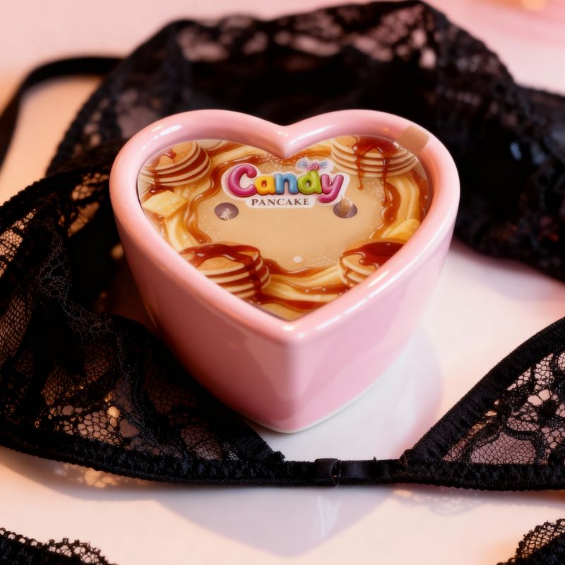 Масажна свічка з ароматом панкейка Candy Pancake у формі серця, 70 мл вид 3