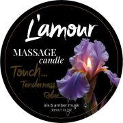 Массажная свеча L'amour Iris and Amber Musk с ароматом ириса и янтарного мускуса, 30 мл