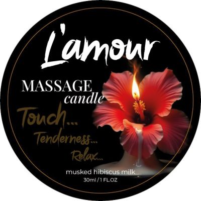 Массажная свеча L'amour Musked Hibiscus & Milk с цветочно-фруктовым ароматом, 30 мл