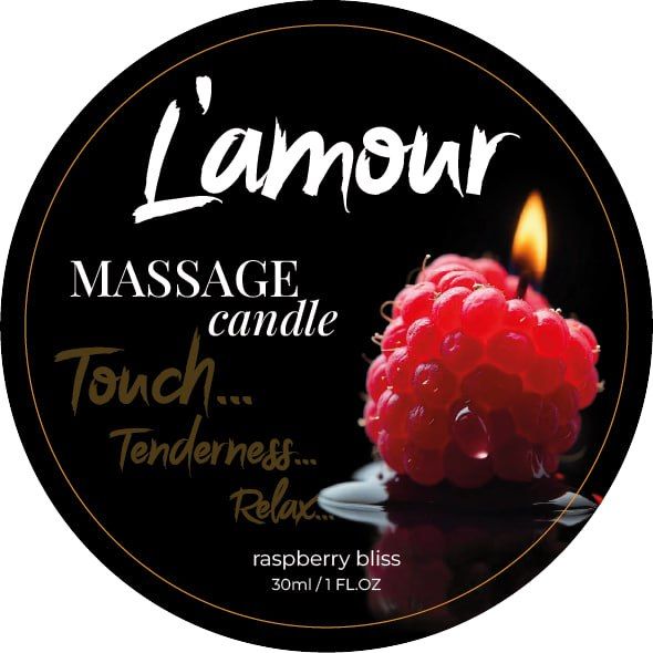 Массажная свеча L'amour Raspberry Bliss с ароматом малины, 30 мл вид 2