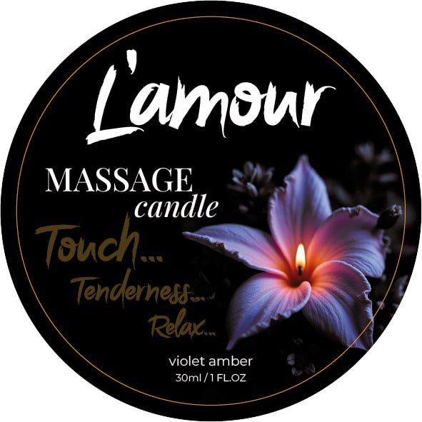 Массажная свеча L'amour Violet Amber с ароматом фиалки и ванили, 30 мл вид 2