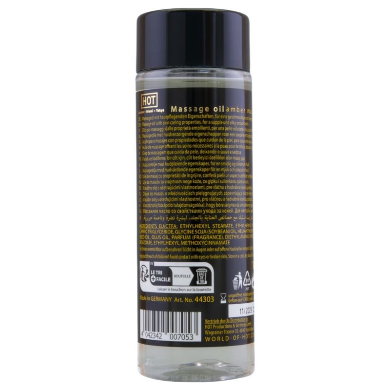 Масажна олія HOT Massage Oil Amber Musk з ароматом бурштинового мускусу, 100 мл вид 3