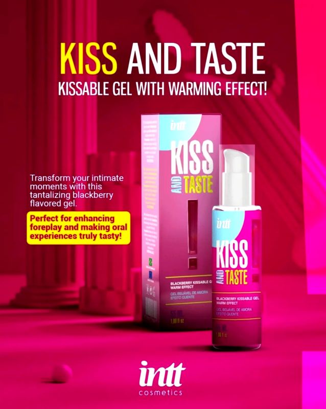 Масажний гель, що зігріває Intt KISS AND TASTE! їстівний, з ароматом ожини, 50 мл вид 4