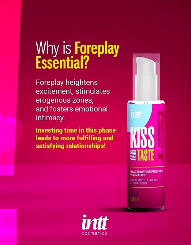 Массажный гель согревающий Intt KISS AND TASTE! съедобный, с ароматом ежевики, 50 мл вид 3