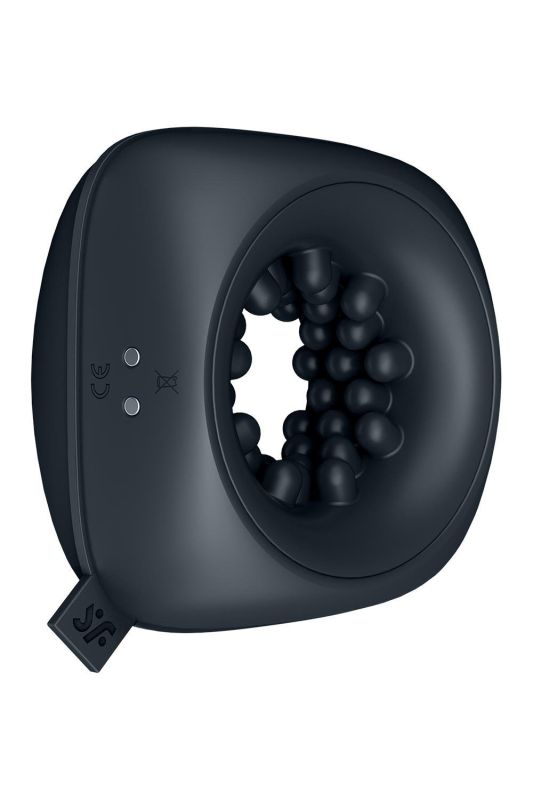 Мастурбатор-кільце з рельєфом Satisfyer Ring Stroker та вібрацією, чорний вид 5