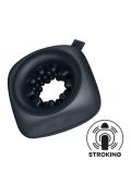 Мастурбатор-кільце з рельєфом Satisfyer Ring Stroker та вібрацією, чорний