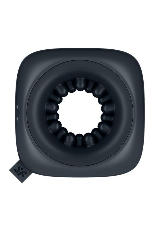 Мастурбатор-кільце з рельєфом Satisfyer Ring Stroker та вібрацією, чорний вид 4