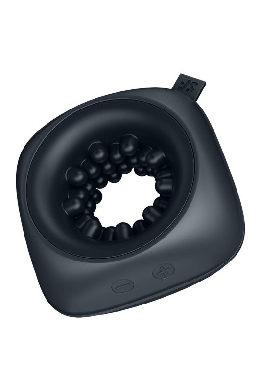 Мастурбатор-кільце з рельєфом Satisfyer Ring Stroker та вібрацією, чорний вид 3