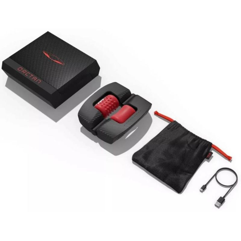 Мастурбатор нереалистичный с вибрацией Orctan красно-черный вид 10