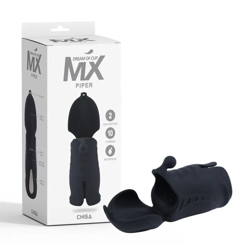 Мастурбатор с вибрацией Chisa MX Piper, черный вид 2