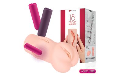 Мастурбатор реалистичный с вибрацией Kokos Dream, киберкожа, 18 х 8.5 см