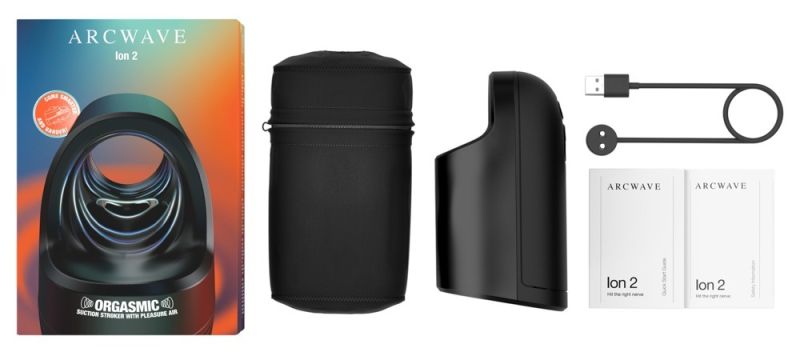 Мастурбатор с пульсацией Arcwave Ion 2 в комплекте с чехлом, черный вид 12