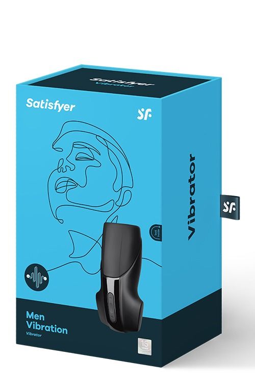Мастурбатор із вібраціями в елегантному дизайні Satisfyer Men Vibration, чорний вид 7