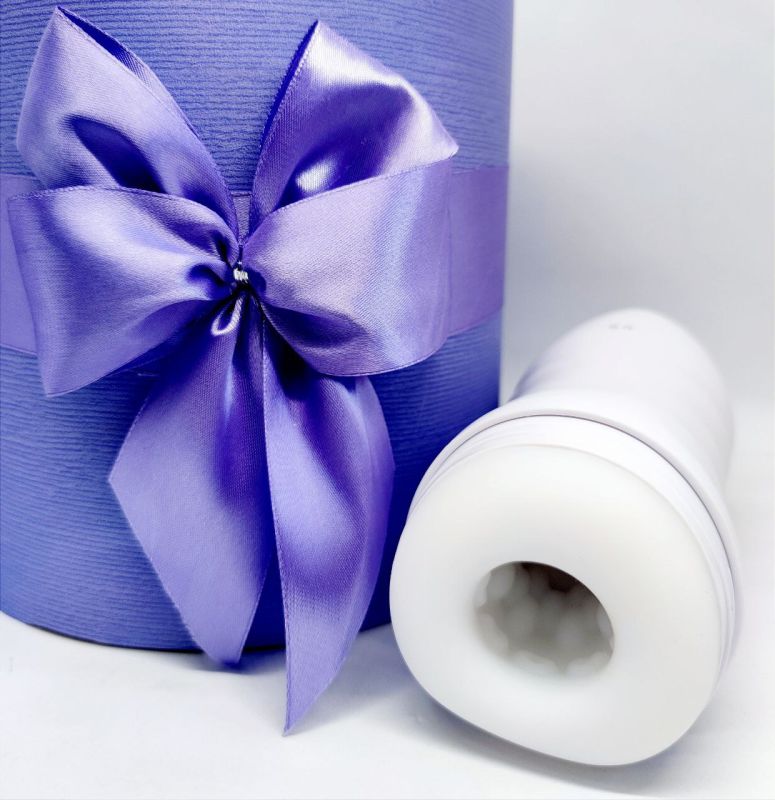 Мастурбатор Sweet Em хай-тек нереалістичний у колбі, білий 10 режимів вібрації + стиск вид 7