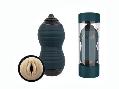Мастурбатор вагіна з кібершкіри Adrien Lastic Siltex Ultra, бежевий у сірій колбі