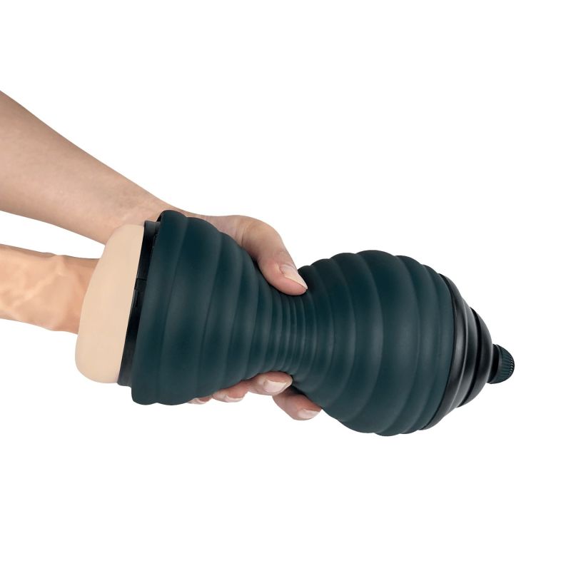 Мастурбатор вагіна з кібершкіри Adrien Lastic Siltex Ultra, бежевий у сірій колбі вид 11