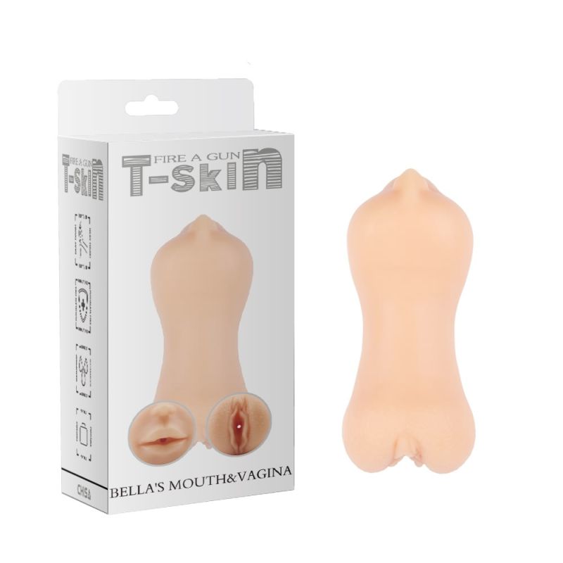 Мастурбатор двосторонній Вагіна та Рот Chisa T-Skin Bella's Mouth & Vagina з кібершкіри вид 2