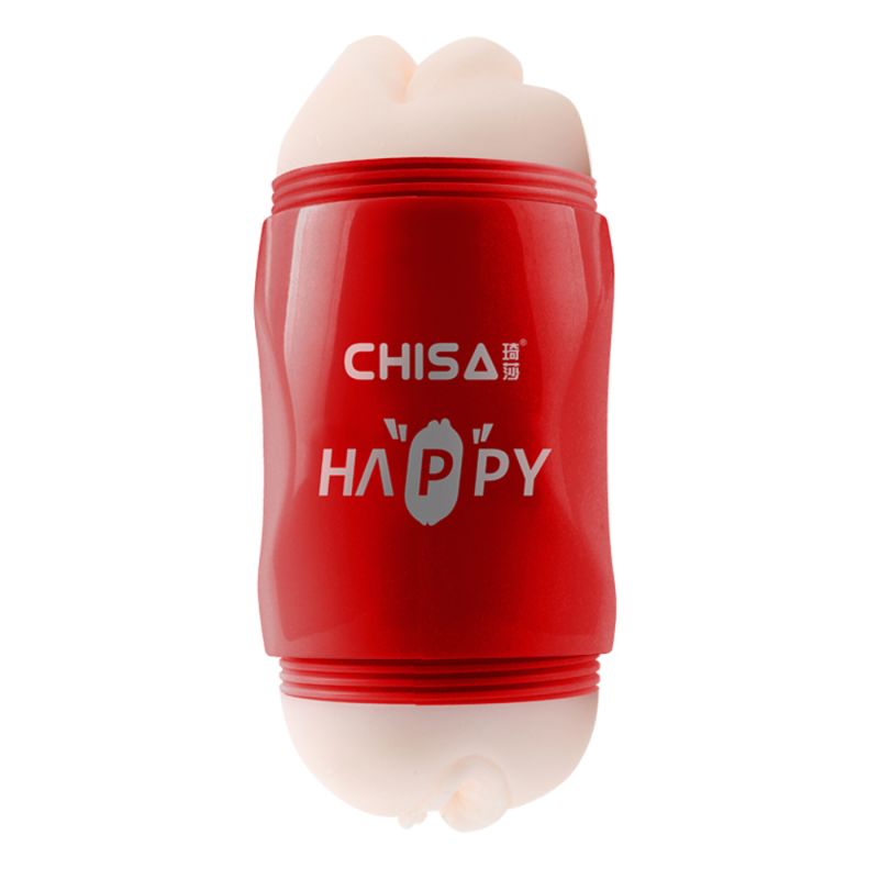 Мастурбатор двосторонній Вагіна та Рот Chisa Portable Happy Cup у колбі вид 4