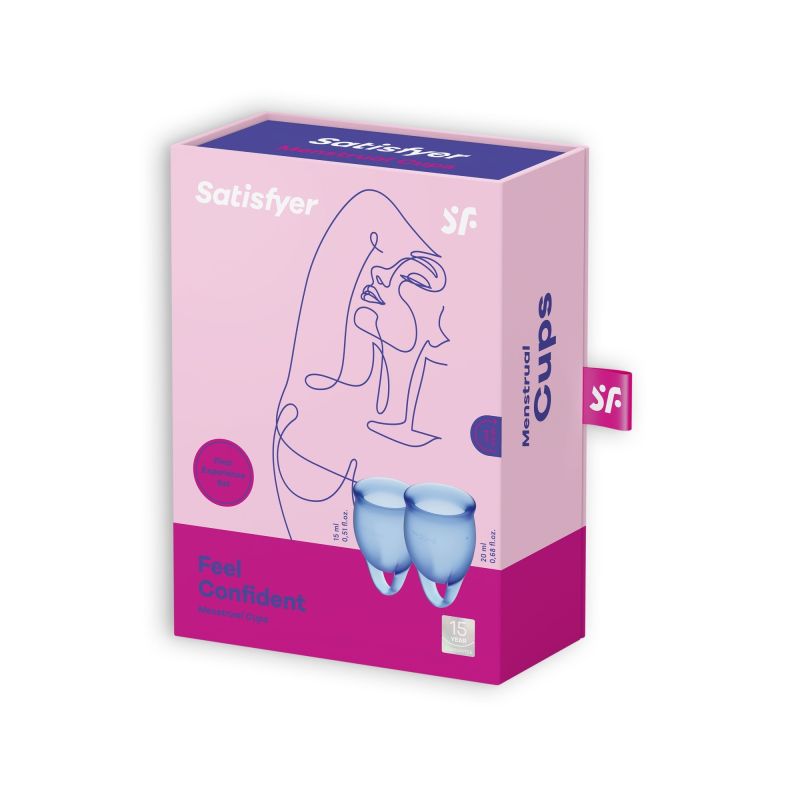 Набір багаторазових менструальних чаш Satisfyer Feel Confident медичний силікон, 15 мл та 20 мл вид 6