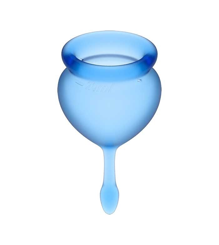 Менструальні чаші Satisfyer Feel Good із медичного силікону (15 мл + 20 мл), сині вид 4