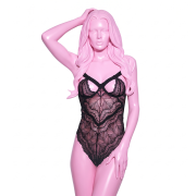 Кружевное боди SEXY STRAPPY LACE TEDDY BLACK, S/M