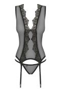 Комплект Obsessive Meshlove корсет та стрінги S/M