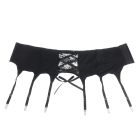 Мужской кружевной пояс с подвязками Star Night черный, M вид 9