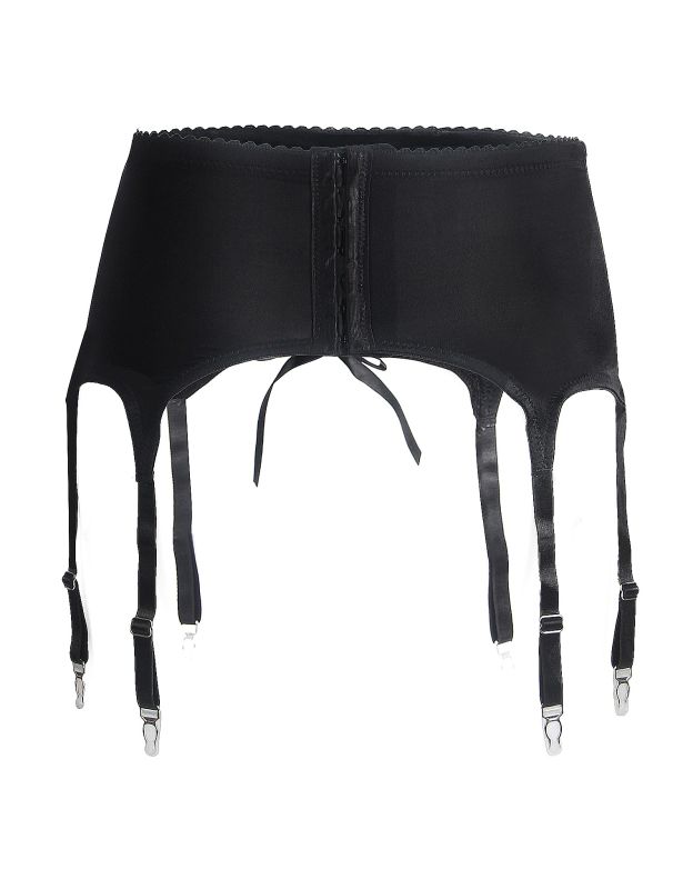 Мужской кружевной пояс с подвязками Star Night черный, S вид 8